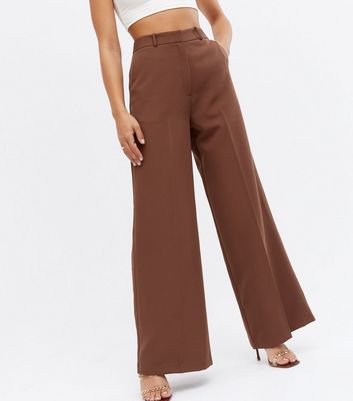 Dark Brown Wide Leg Trousers | New Look
