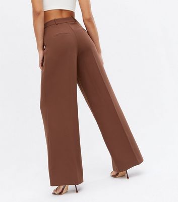 Dark Brown Wide Leg Trousers | New Look