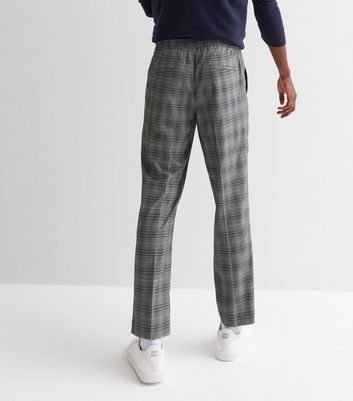 Mens checked hot sale cropped trousers