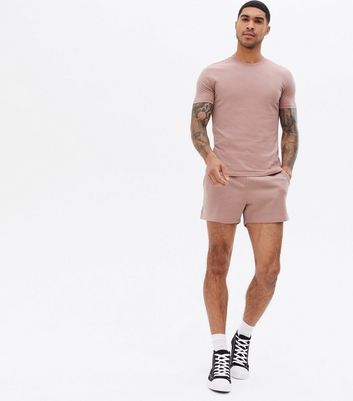 mens pink jersey shorts