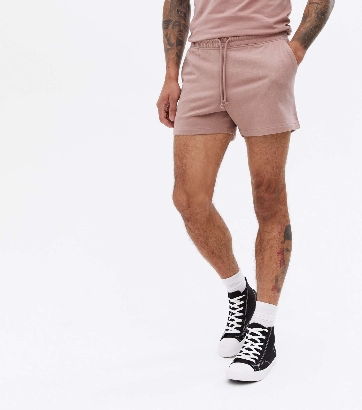 Pale Pink Jersey Short Length Shorts Image 4