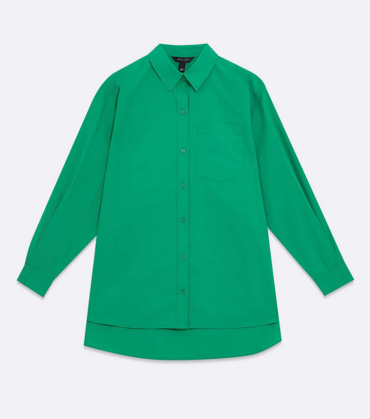 Green Poplin Long Sleeve Oversized Shirt Image 5
