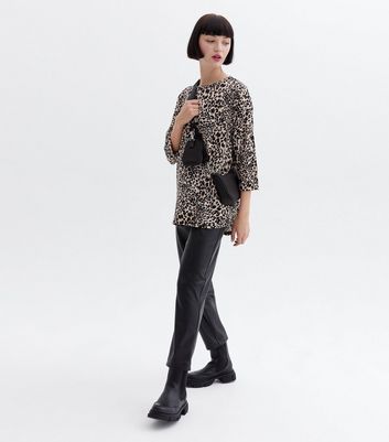 Brown Leopard Print Fine Knit Top New Look