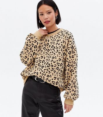 Pink Vanilla Brown Leopard Print Sweatshirt New Look