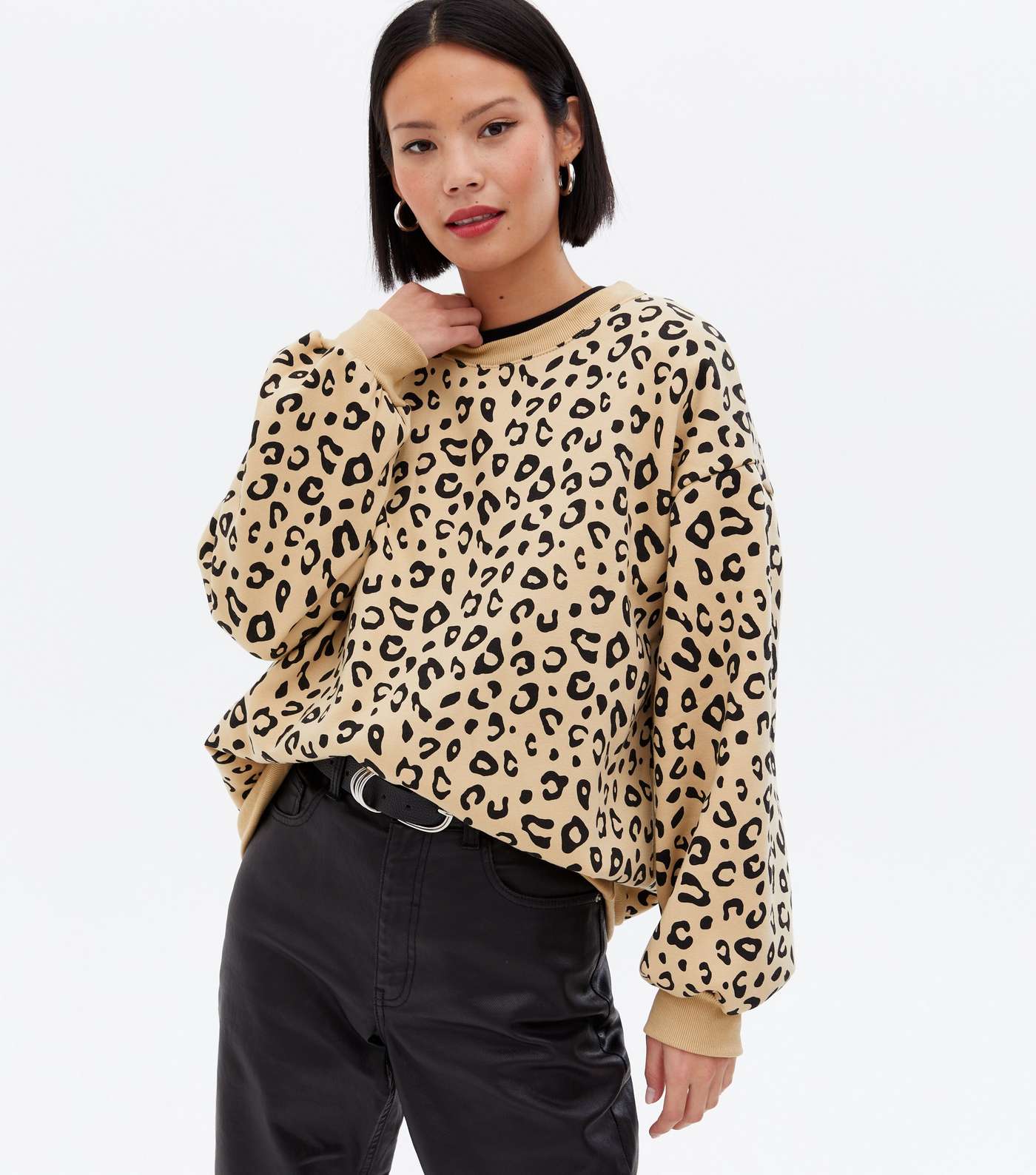 Pink Vanilla Brown Leopard Print Sweatshirt