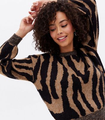 Click to view product details and reviews for Only Tall Light Brown Tiger Print Jumper New Look.