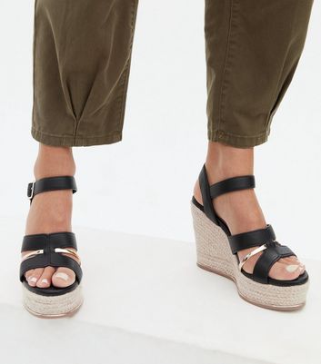 strappy wedge heels