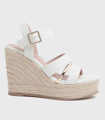 New look 2025 white wedge sandals