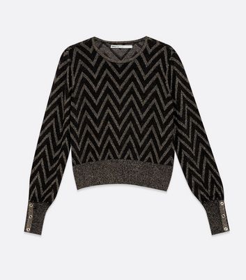Click to view product details and reviews for Only Petite Black Zig Zag Glitter Knit Top New Look.