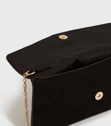 new look black clutch bag