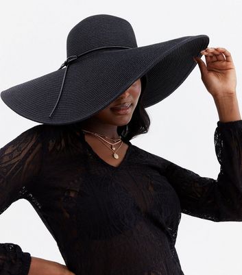 Black oversized fedora hat online