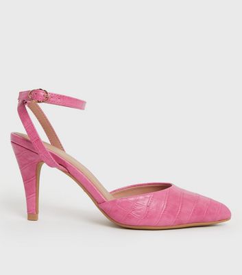 shop for Wide Fit Bright Pink Pointed Stiletto Heel Court Shoes New Look Vegan at Shopo