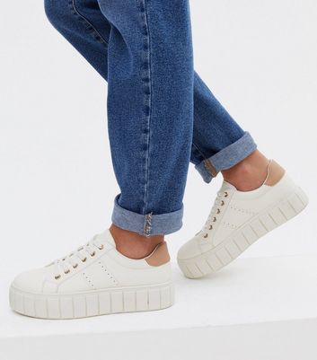 chunky platform lace up trainers