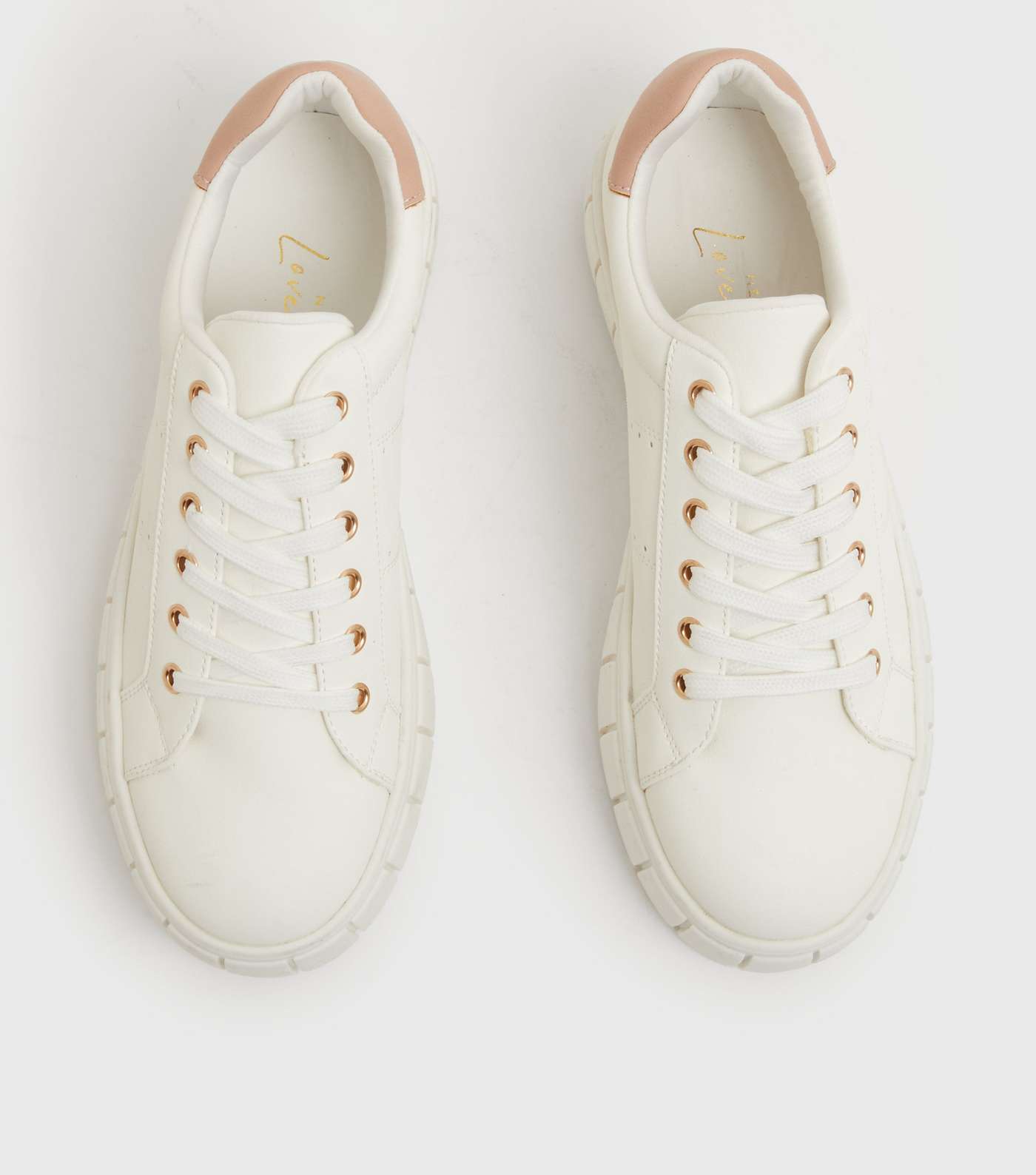 White Chunky Platform Lace Up Trainers Image 3