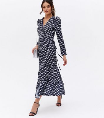 Blue spot maxi clearance dress