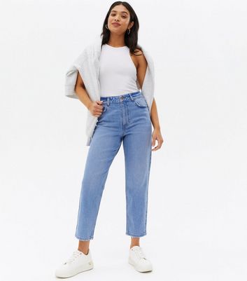 Petite Bright Blue High Waist Tori Mom 