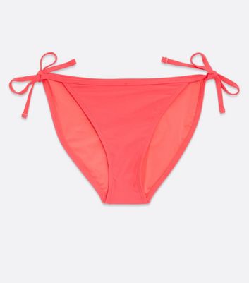 Click to view product details and reviews for Coral Tie Side Bikini Bottoms New Look.