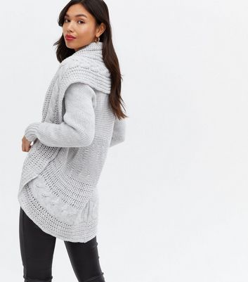 Parisian Grey Cable Knit Long Cardigan 