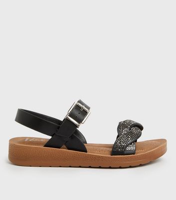 Wide fit black clearance sandals new look