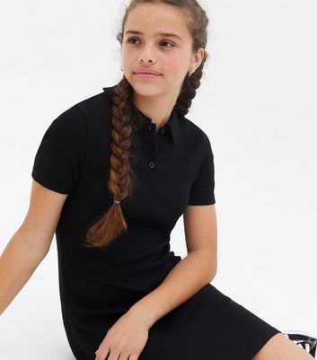 Girls black 2025 polo dress