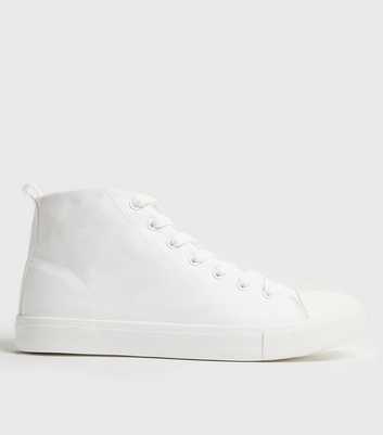 White Canvas High Top Trainers