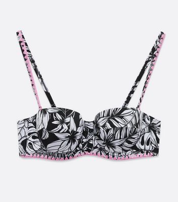 Click to view product details and reviews for Black Tropical Stitch Underwired Bikini Top New Look.
