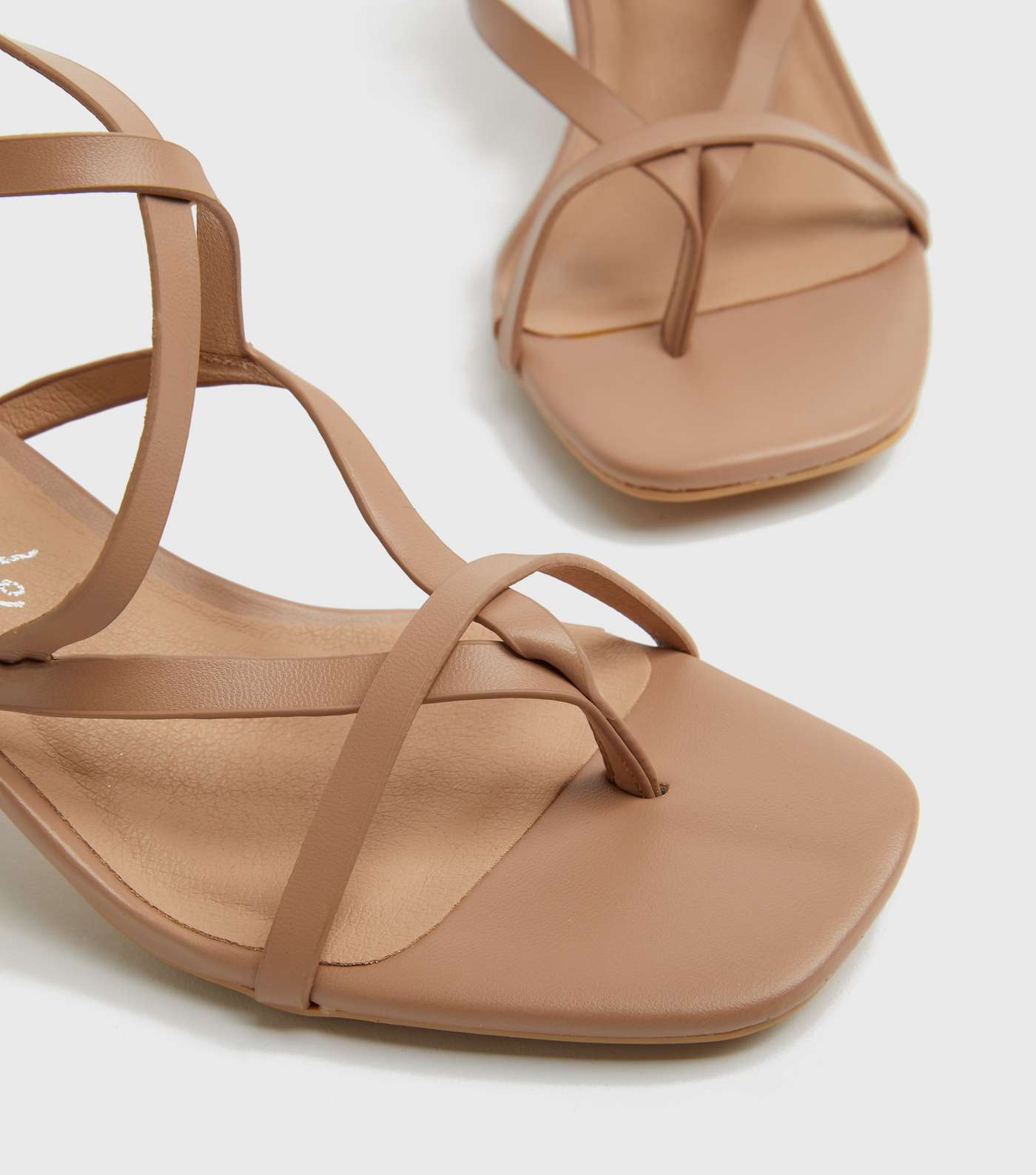 Cream Strappy Stiletto Heel Sandals Image 4