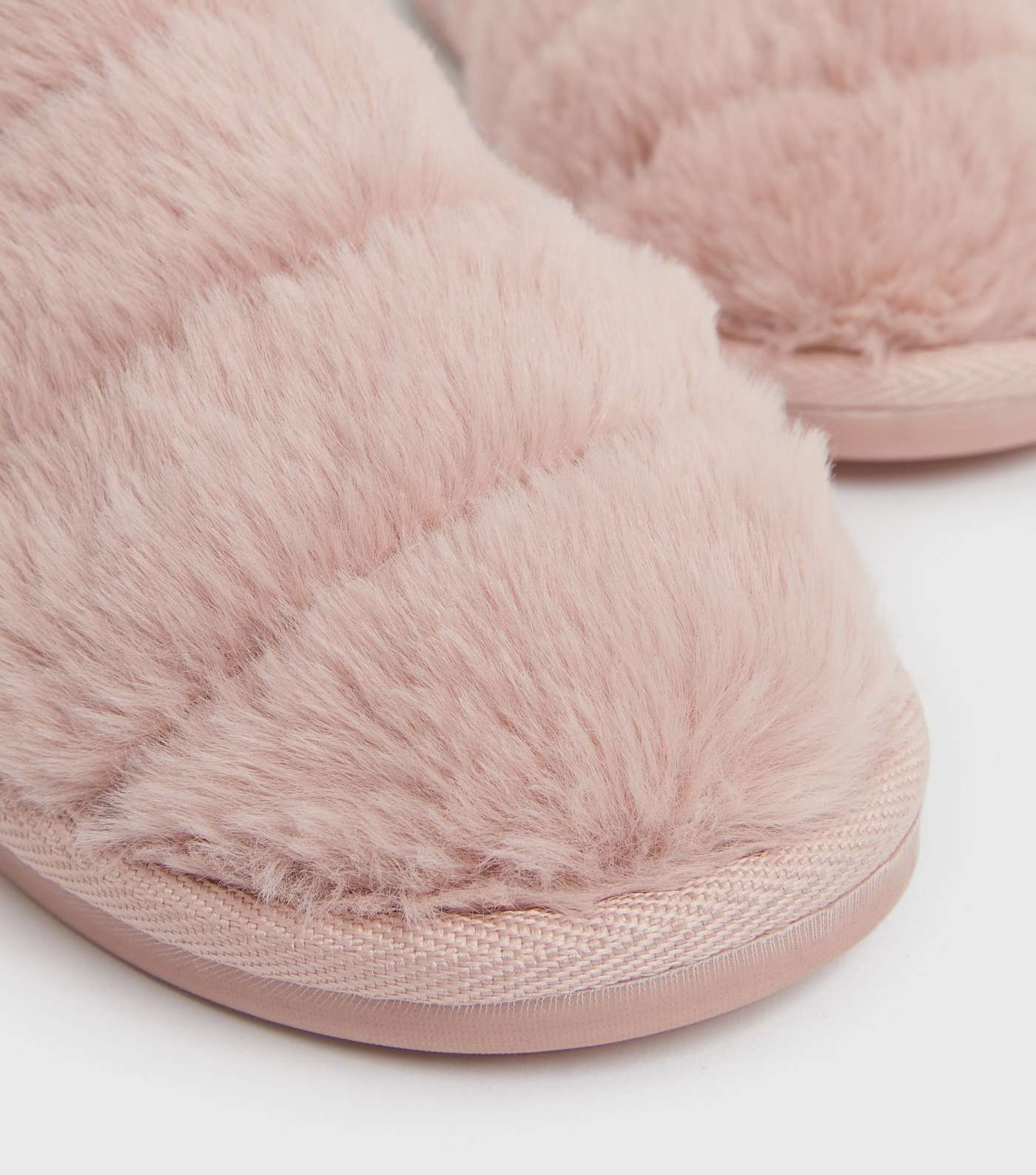 Pink Faux Fur Mule Slippers Image 4
