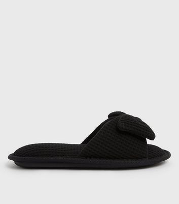 Black 2025 waffle slippers