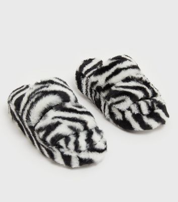 ladies zebra slippers