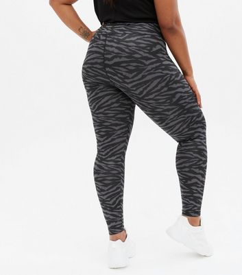 Damen Bekleidung Curves Black Zebra Print High Waist Sports Leggings Damen Bekleidung Curves Black Zebra Print High Waist Sports Leggings