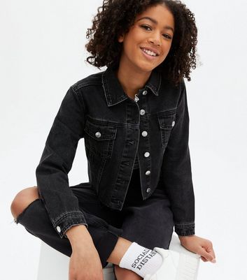 Girls Black Denim Crop Jacket | New Look