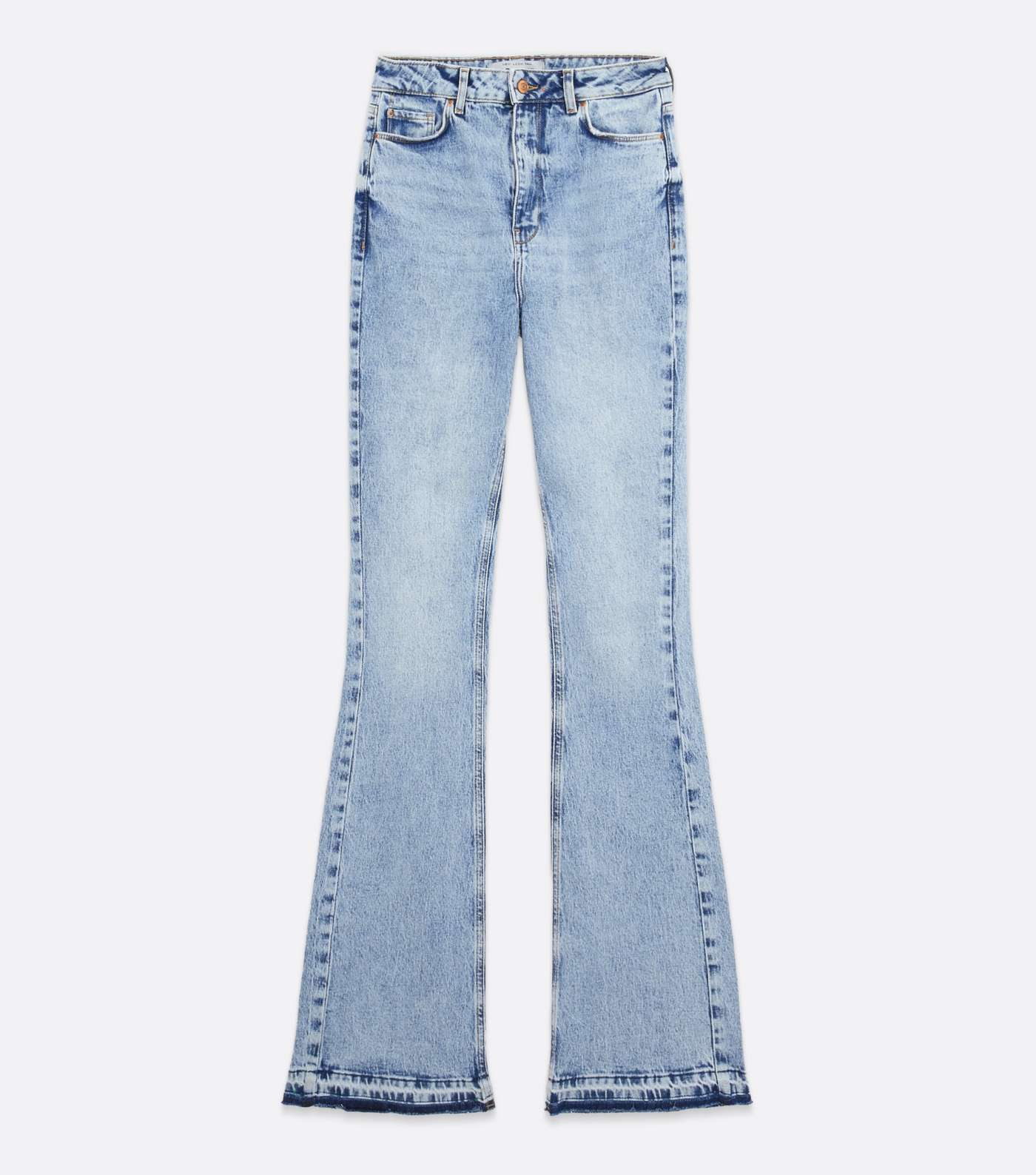 Tall Blue Bleach Wash Mid Rise Flared Brooke Jeans Image 5