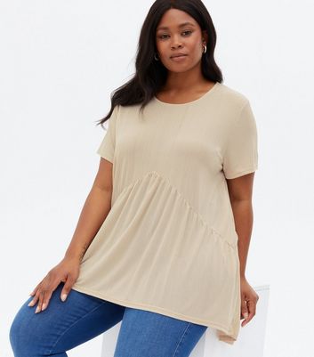 Click to view product details and reviews for Blue Vanilla Curves Stone Plissé Tiered Tunic Top New Look.