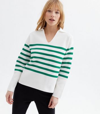 Green and white jumper sale