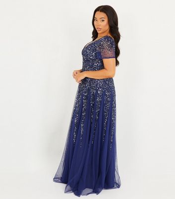 Quiz navy store blue maxi dress