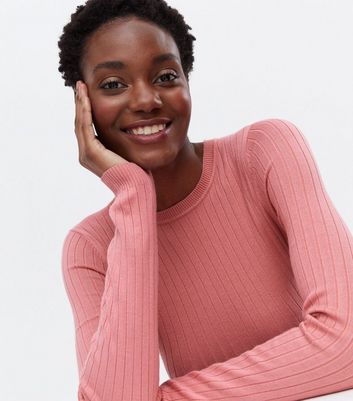 Click to view product details and reviews for Mid Pink Ribbed Crew Neck Long Sleeve Top New Look.