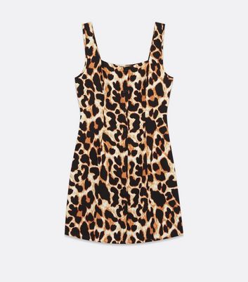 New look hot sale leopard print pinafore