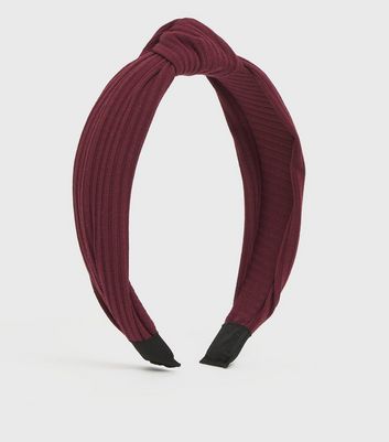 Damen Accessoires Rich Red Ribbed Knot Headband