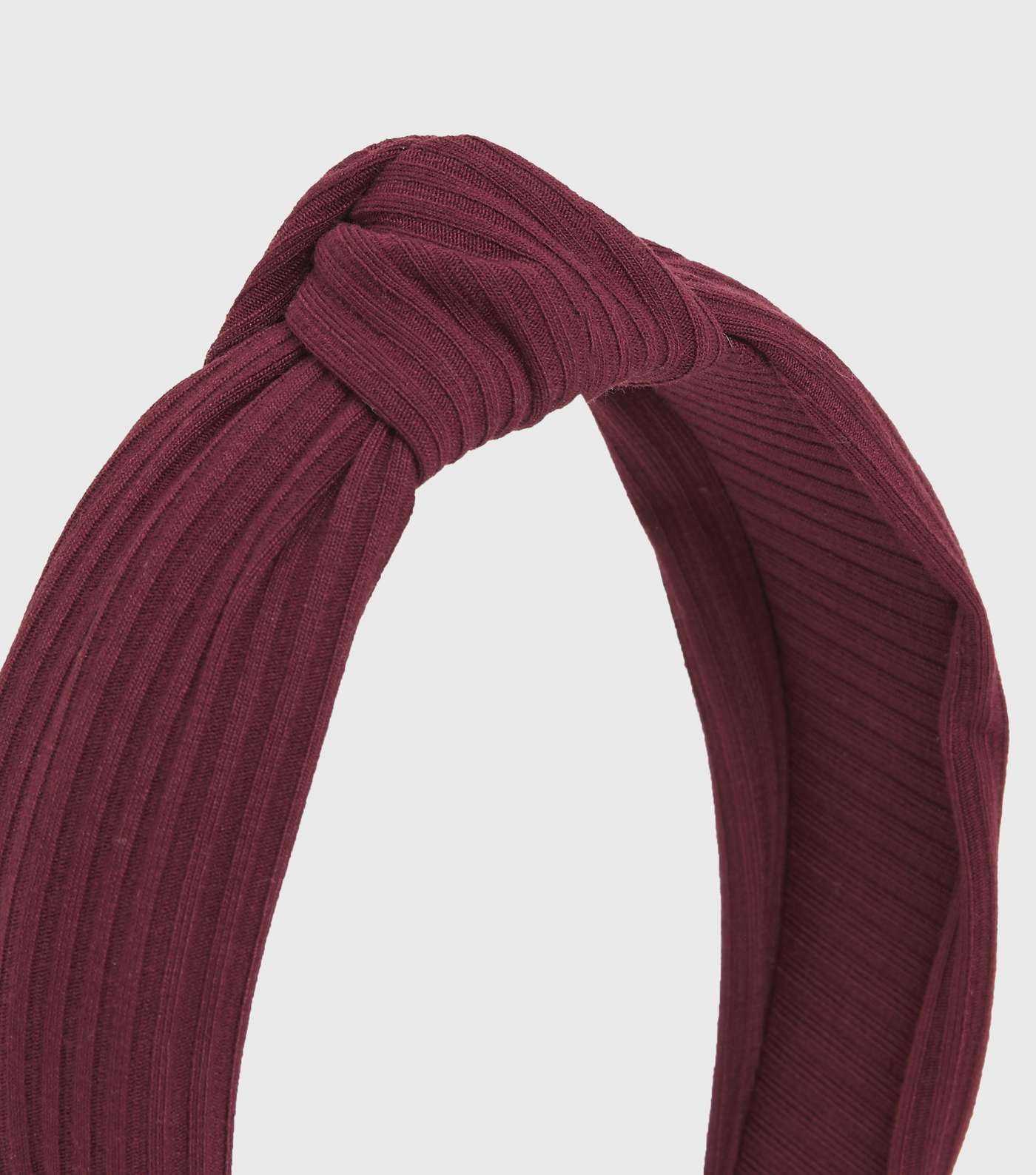 Rich Red Ribbed Knot Headband Image 2
