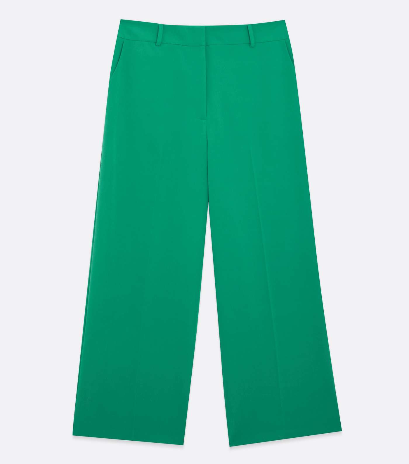 Curves Green Tailored Wide Leg Trousers Image 5