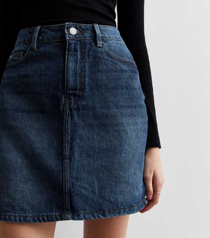 Blue Denim Mom Skirt | New Look