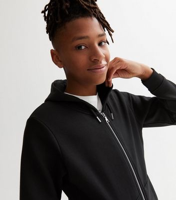 Boys black clearance zip hoodie