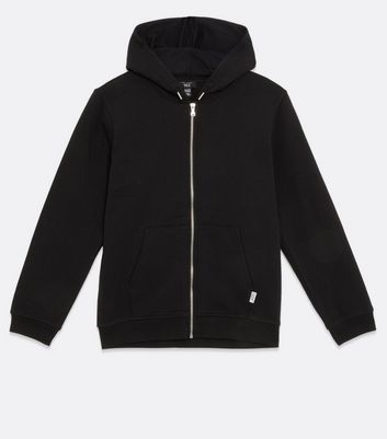 Boys Black Zip Hoodie New Look