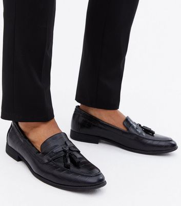 faux croc loafers