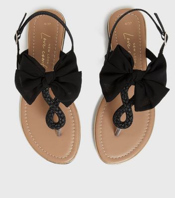 Click to view product details and reviews for Black Glitter Bow Slingback Sandals New Look Vegan.