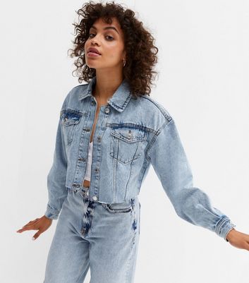 Blue Denim Crop Jacket | New Look