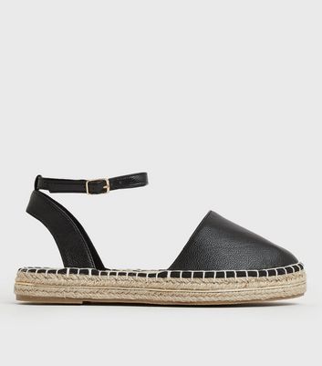 shop for Black Espadrille Chunky Sandals New Look Vegan at Shopo