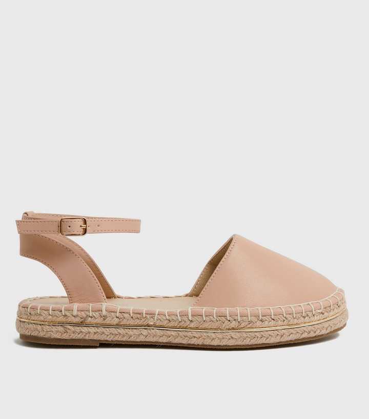 Pale Pink Espadrille Chunky Sandals