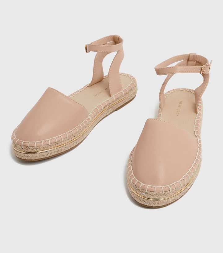 Pale Pink Espadrille Chunky Sandals